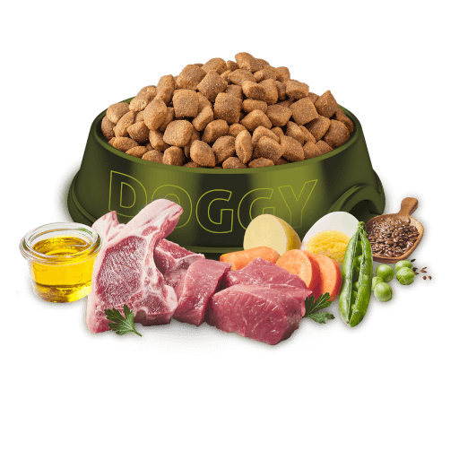 DOGGY Dog - Trockenfutter Lamm Sensitive 10 kg - Produkt in Schale/Napf
